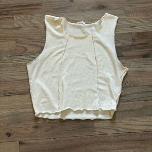 Le Lis Cream Textured Tank Top